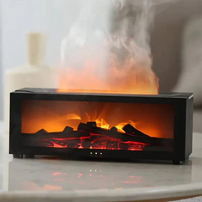 Diffuseur Électrique Effet Flamme – Aromathérapie, Humidificateur & Lumière LED 7 Couleurs