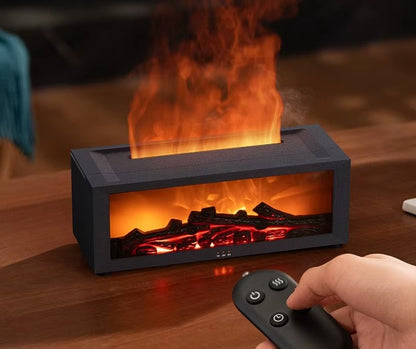 Diffuseur Électrique Effet Flamme – Aromathérapie, Humidificateur & Lumière LED 7 Couleurs